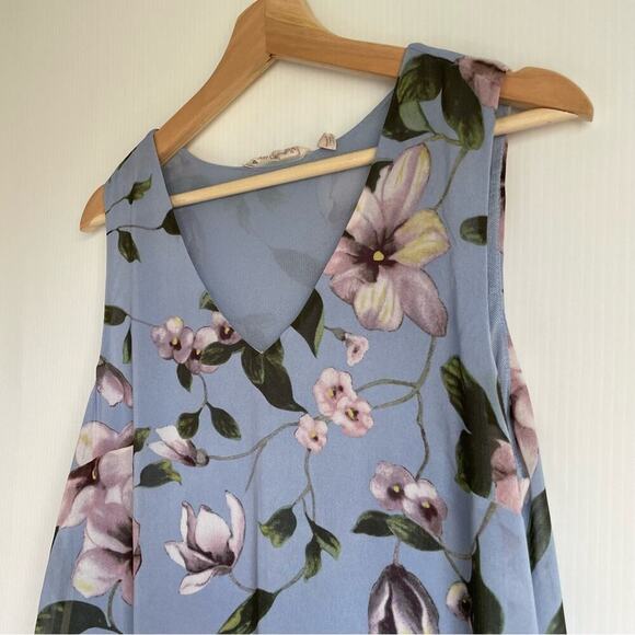 Soft Surroundings tiered sleeveless floral dress size med lilac purple flowers - Picture 6 of 10